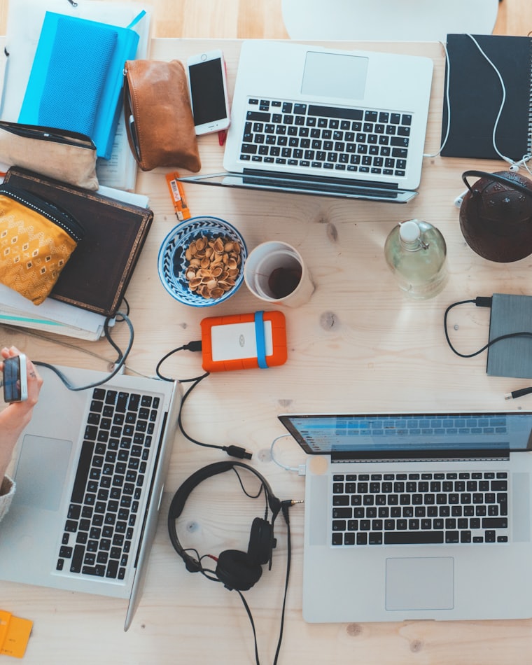 Working through a client's process at a shared desk